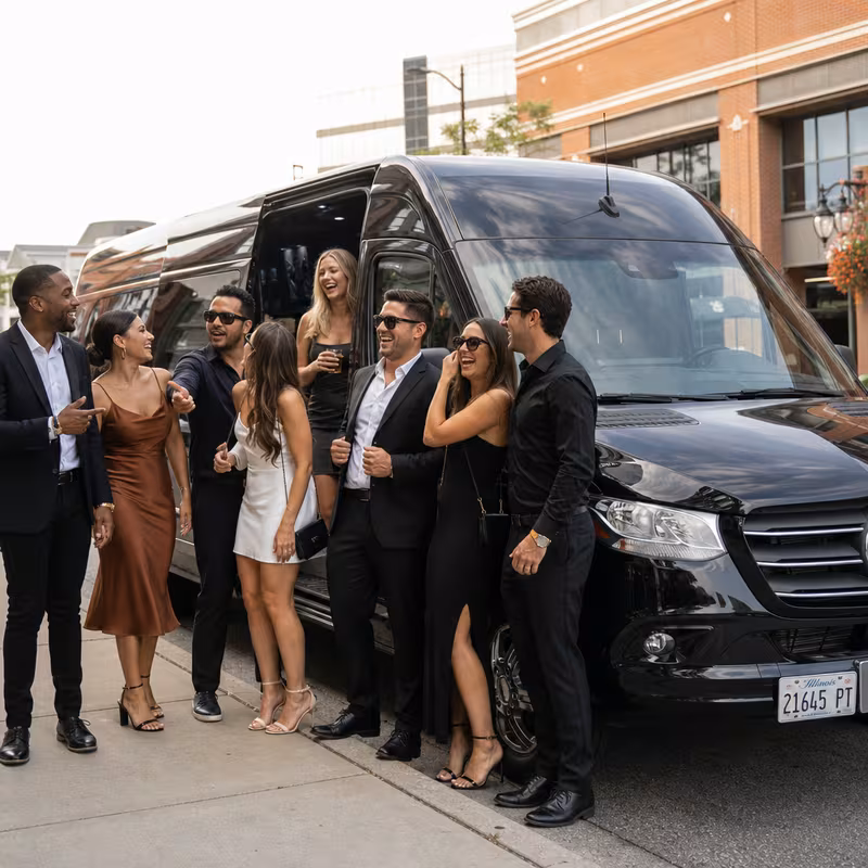 Naperville Bachelor & Bachelorette Transportation fleet vehicle