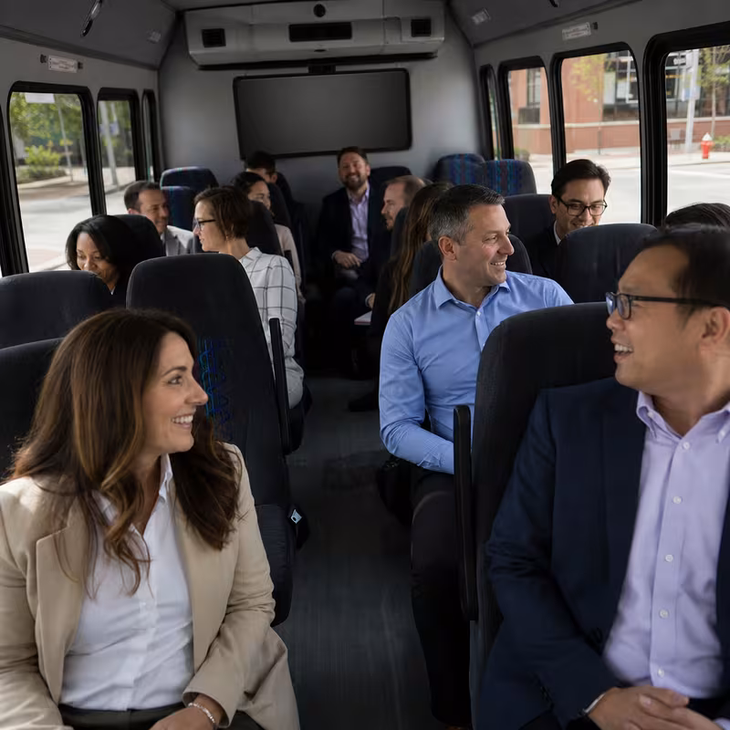 Black Mercedes Sprinter van staged for an Naperville Corporate Transportation group