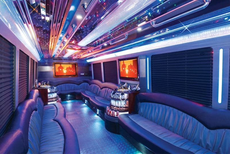 Evanston 20 Passenger Party Bus Interior