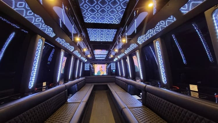 Madison 40 Passenger Limo Bus Interior